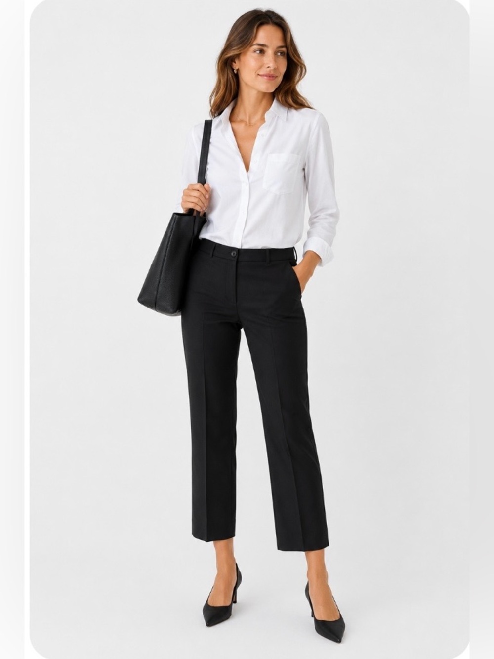 Theory Black Cropped Dress Pants